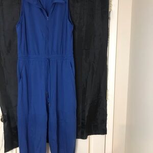 Sleeveless Navyl Blue Jumpsuit with Drawstring Waist